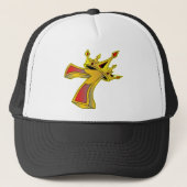Lucky Number 7 met Crown Tattoo Trucker Pet (Voorkant)
