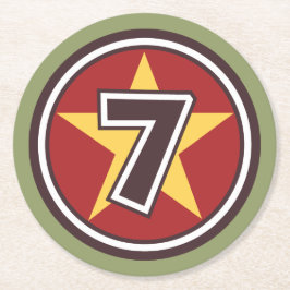 Lucky Number 7 Ronde Kartonnen Onderzetter