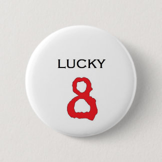 Lucky Number 8 Badge Ronde Button 5,7 Cm