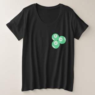 Lucky Number 9 Turkooisen Ballen Grote Maat T-shirt
