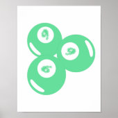 Lucky Number 9 Turquoise Ballen Poster (Voorkant)