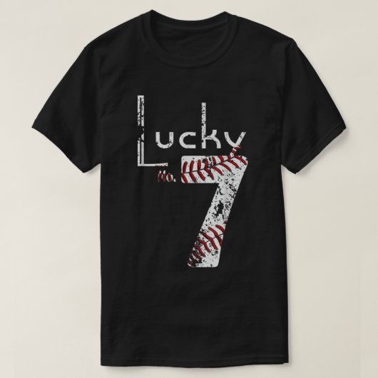Lucky Number Seven Distsed Favorite Number Seve T-shirt (Design voorkant)
