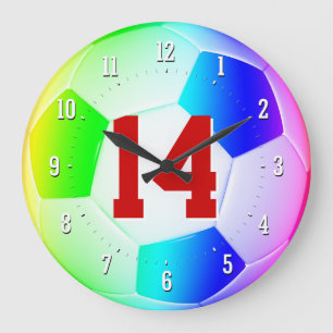 Lucky Number Soccer Football Colorful Wall klok