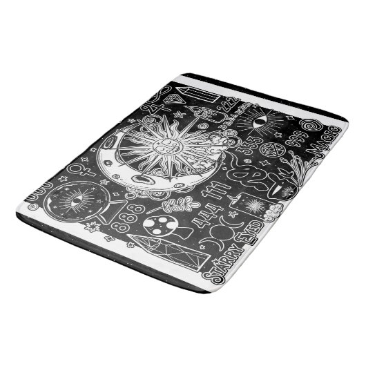 Lucky Numerology Manifesteren Magic Zwart & Wit Badmat (Gekanteld)