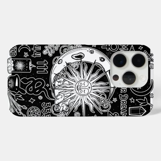 Lucky Numerology Manifesteren Magic Zwart & Wit Case-Mate iPhone Case (Achterkant (horizontaal))