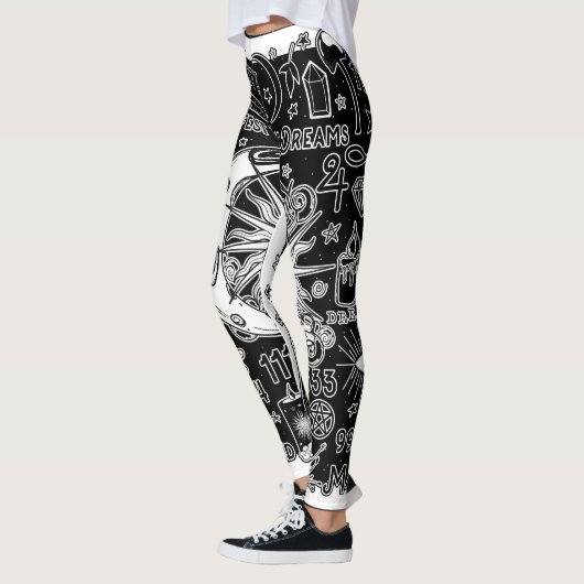 Lucky Numerology Manifesteren Magic Zwart & Wit Leggings (Links)