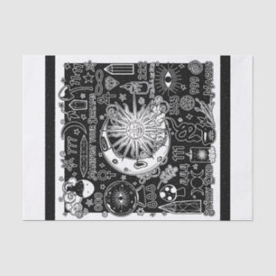 Lucky Numerology Manifesteren Magic Zwart & Wit Tissuepapier