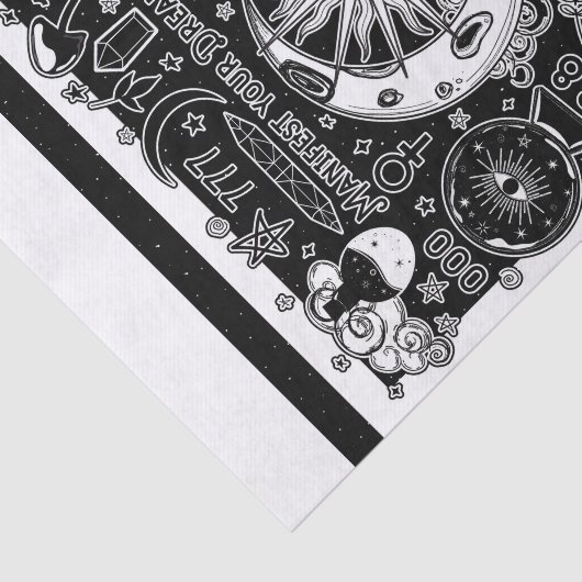 Lucky Numerology Manifesteren Magic Zwart & Wit Tissuepapier (Detail)