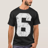 Lucky Nummer 6 Verjaardagssport Speler Team T-shirt (Voorkant)