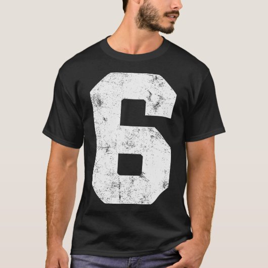 Lucky Nummer 6 Verjaardagssport Speler Team T-shirt (Voorkant)