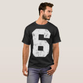 Lucky Nummer 6 Verjaardagssport Speler Team T-shirt (Voorkant volledig)