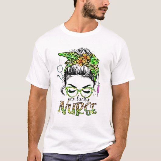 Lucky Nurse Messy Bun Shamrock T-shirt (Voorkant)