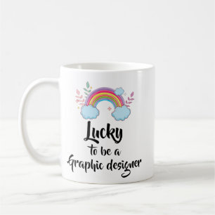 Lucky om een grafische ontwerperMok te zijn Koffiemok