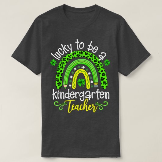 Lucky om een kinderleraar te zijn, regenboogschutt t-shirt (Design voorkant)