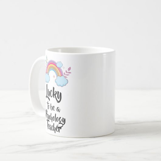 Lucky om een Mok voor psychologische leraar te zij (Voorkant links)