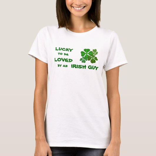 Lucky om van Irish Shamrock te houden T-shirt (Voorkant)