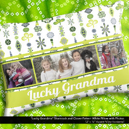 "Lucky oma" Shamrock klaver patroon foto Accent Kussen