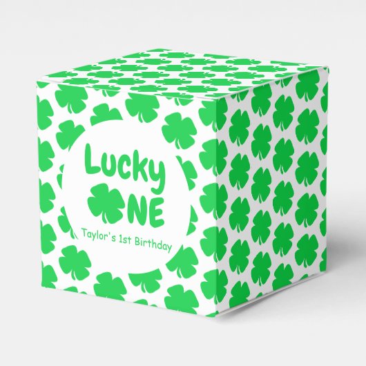Lucky One 1e verjaardag Bedankdoosjes (Voorkant Zijde)