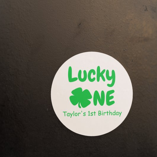 Lucky One 1e verjaardag Ronde Sticker