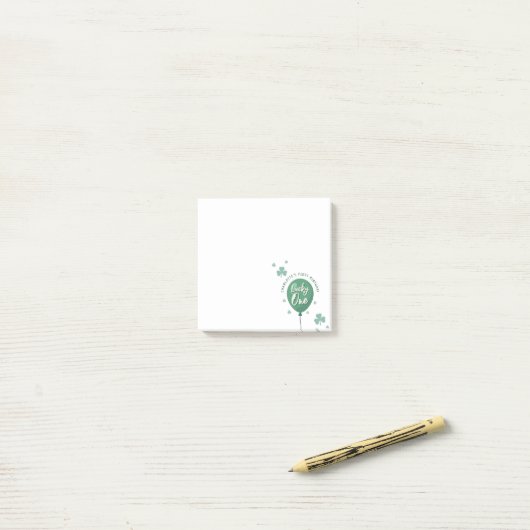 Lucky One 1e verjaardag St. Patrick's Day klaver Post-it® Notes (Op bureau)