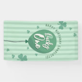 Lucky One 1e verjaardag St. Patrick's Day Klaver Spandoek (Horizontaal)