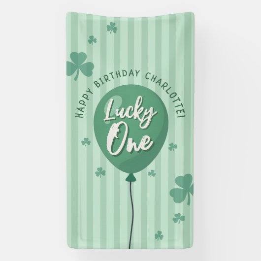 Lucky One 1e verjaardag St. Patrick's Day Klaver Spandoek (Verticaal)