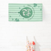 Lucky One 1e verjaardag St. Patrick's Day Klaver Spandoek (Insitu)