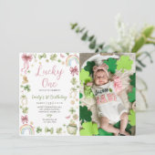 Lucky One 1e verjaardag St Patrick's uitnodiging (Staand voorkant)
