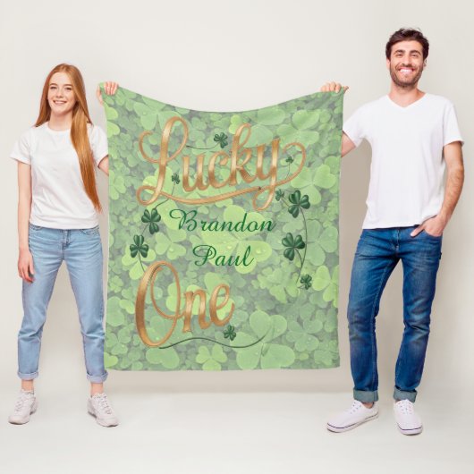 Lucky One 1e verjaardagsfeest cadeau Fleece Deken (In situ)