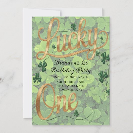 Lucky One 1e verpartij Kaart (Voorkant)