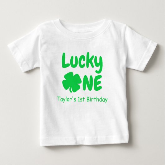 Lucky One 1st Birthday Baby T-Shirt (Voorkant)