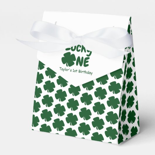 Lucky One 1st Birthday Favor Box Bedankdoosjes (Voorkant Zijde)