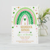 Lucky One 1st Birthday Invitation Kaart (Staand voorkant)