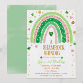 Lucky One 1st Birthday Invitation Kaart (Voorkant / Achterkant)