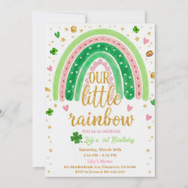 Lucky One 1st Birthday Invitation Kaart