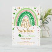 Lucky One 1st Birthday Invitation Kaart (Staand voorkant)