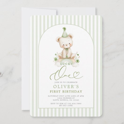 Lucky One 1st Birthday Kaart (Voorkant)