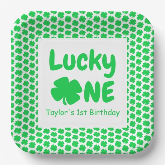 Lucky One 1st Birthday Paper Bord (Voorkant)