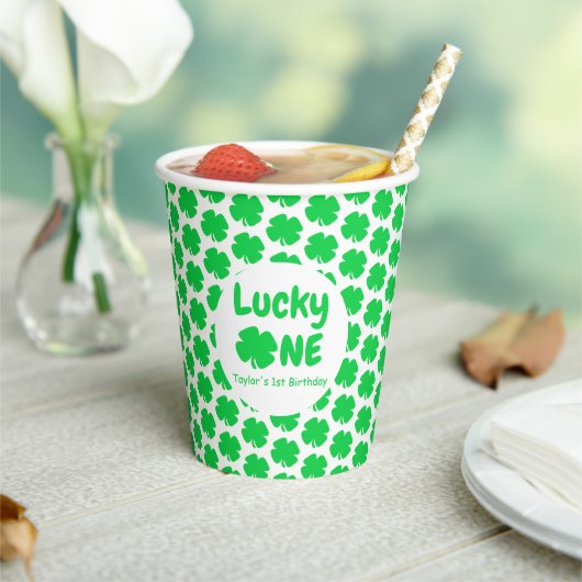 Lucky One 1st Birthday Paper Cups Papieren Bekers (Insitu)