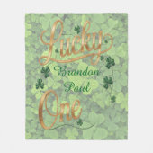 Lucky One 1st. Birthday Party Gift Fleece Deken (Voorkant)