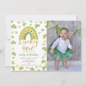 Lucky One 1st Birthday St Patrick's Day Invitation Kaart (Voorkant)