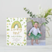 Lucky One 1st Birthday St Patrick's Day Invitation Kaart (Staand voorkant)