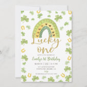 Lucky One 1st Birthday St Patrick's Day Invitation Kaart (Voorkant)