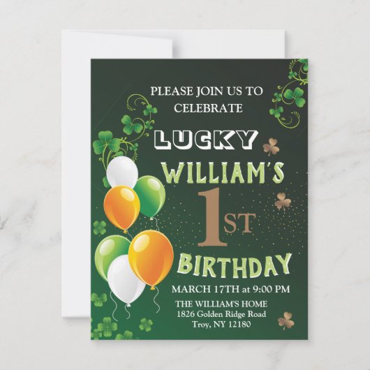 Lucky One 1st Birthday, St. Patrick's Day Leprecha Feestdagenkaart (Voorkant)