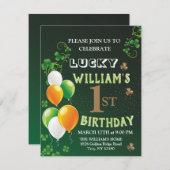 Lucky One 1st Birthday, St. Patrick's Day Leprecha Feestdagenkaart (Voorkant / Achterkant)
