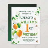 Lucky One 1st Birthday, St. Patrick's Day Leprecha Feestdagenkaart (Voorkant / Achterkant)