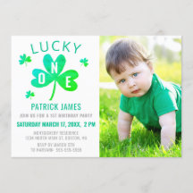 Lucky One 1st Birthday Waterverf Shamrock Foto