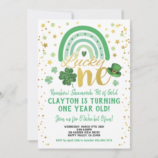 Lucky One Baby Eerste Verjaardag St Patrick's Day Kaart (Voorkant)