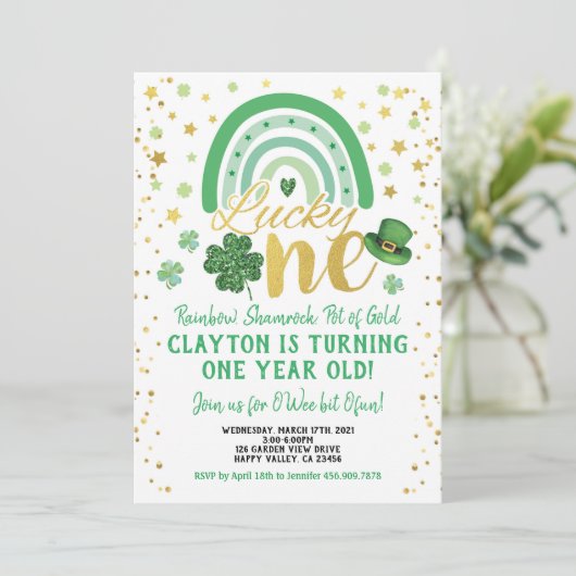 Lucky One Baby Eerste Verjaardag St Patrick's Day Kaart (Staand voorkant)