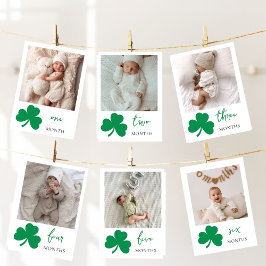 Lucky One Baby Milestone Photo Cards Shamrock Feestdagenkaart